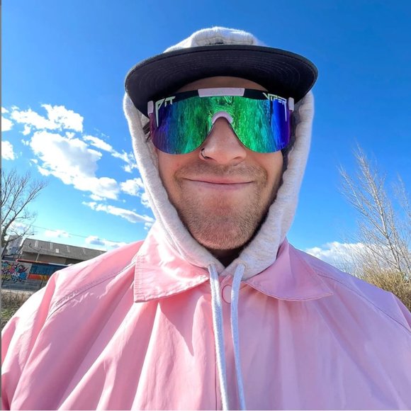 Pit Viper Mirrored Sunglasses Blocks 100% UVA & UVB Beach Volleyball Softball - Picture 10 of 12